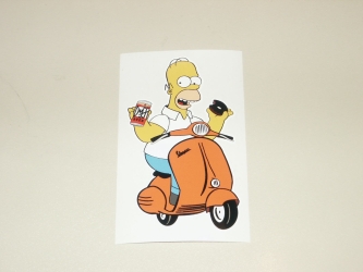 Aufkleber Homer Simpson auf Vespa